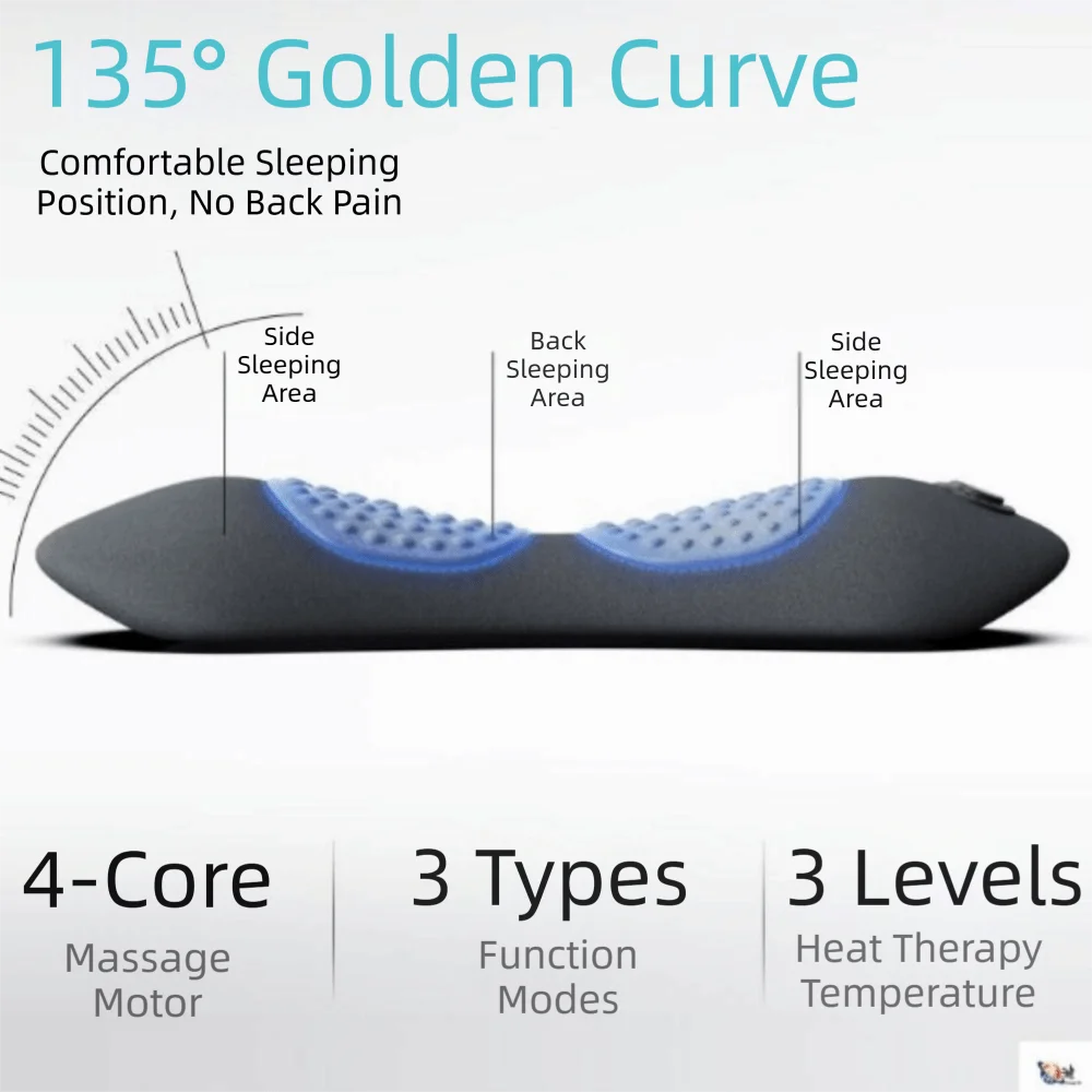 Heating Function 3-in-1 Back Massager Vibrating Massage Multi-functional Electric Lumbar Support Pillow