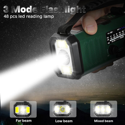Emergency Solar Hand Crank Radio – 10000mAh Power Bank