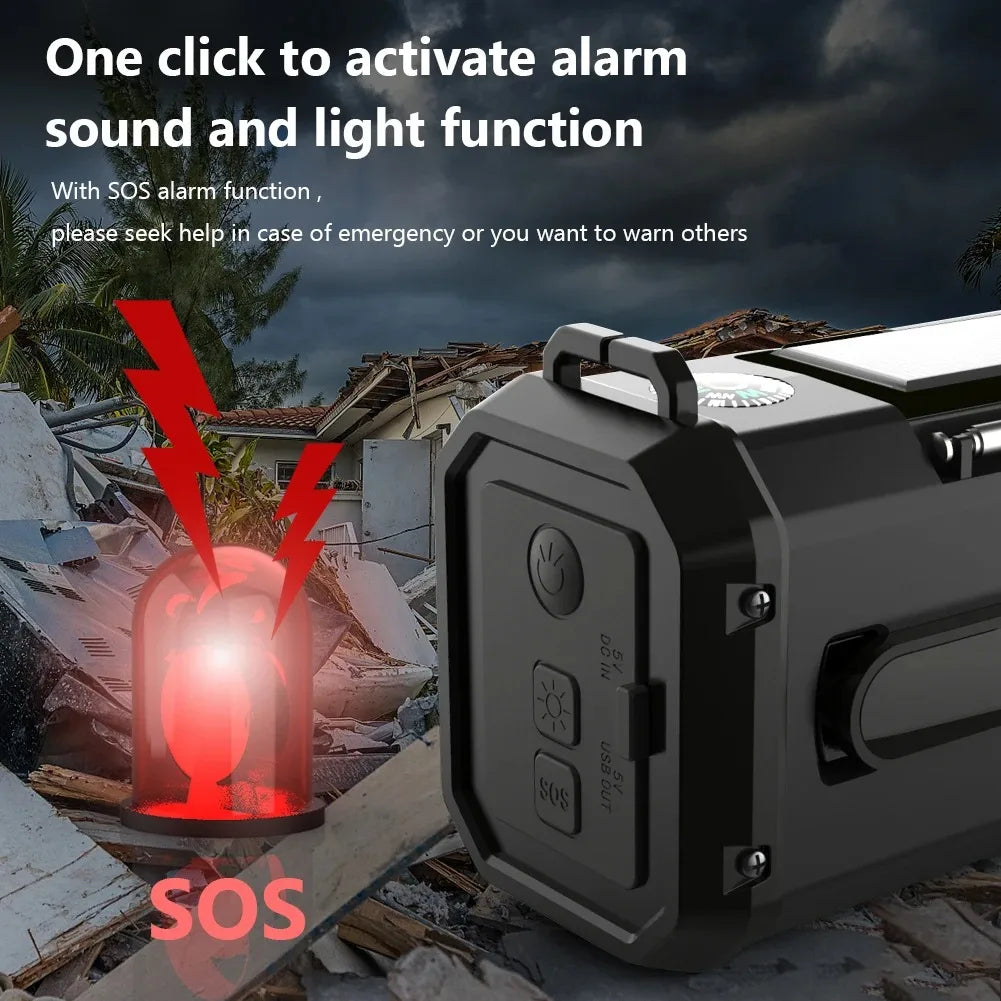Emergency Solar Hand Crank Radio – 10000mAh Power Bank